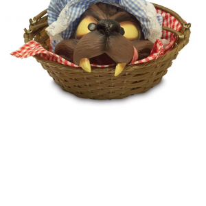 wolf head in basket